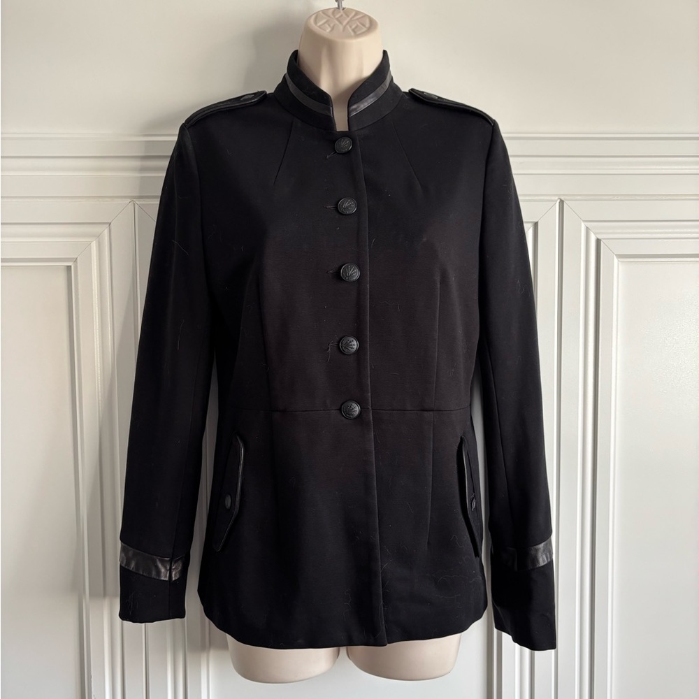 Rag and Bone 2 military jacket w leather  gorgeous in person.  Black